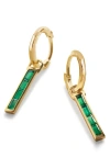 MONICA VINADER SET OF 2 MISMATCHED MINI BAGUETTE GREEN ONYX EARRING CHARMS