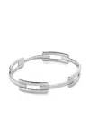 Monica Vinader Sterling Silver Lab Grown Diamond Full Pave Signature Link Bangle Lab Grown Diamond In Silver