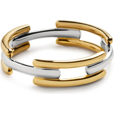Monica Vinader Signature Link Mix Stack Ring In Gold