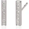 Monica Vinader Signature Skinny Diamond Bar Earrings In Silver