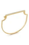 Monica Vinader Signature Skinny 18ct Yellow Gold-plated Vermeil And 0.35ct White-diamond Bangle Bracelet In Gold