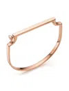 Monica Vinader Rose Gold Plated Vermeil Silver Signature Thin Bangle In Pink