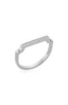 Monica Vinader Signature Thin Diamond Ring In Silver/diamond