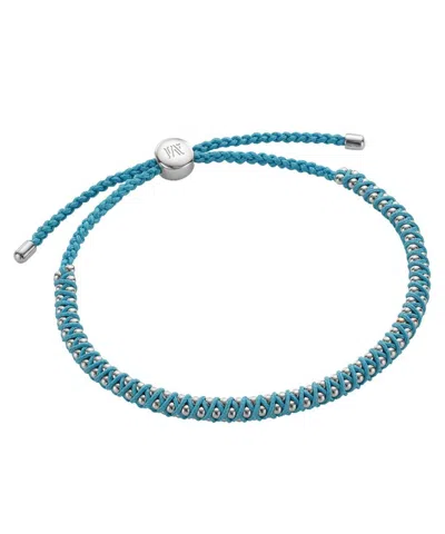 Monica Vinader Silver Rio Mini Friendship Bracelet In Light Blue