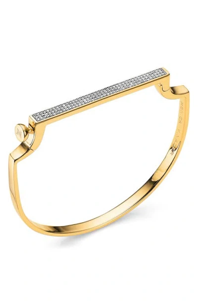Monica Vinader Singature Pavé Diamond Bangle In Gold/diamond