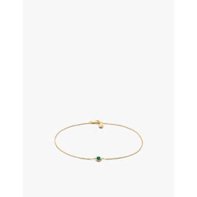 Monica Vinader Womens Yellow Gold Siren 14ct Yellow-gold And Emerald Chain Bracelet