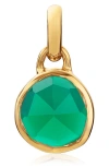 Monica Vinader Siren Mini Bezel Pendant Charm In Gold/green Onyx