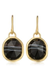 Monica Vinader Siren Bezel Set Drop Earrings In Brown