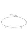 Monica Vinader Siren Charm Anklet In Silver