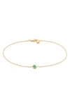 Monica Vinader Siren Emerald Chain Bracelet In 14k Solid Gold / Emerald