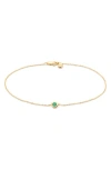 Monica Vinader Siren Emerald Chain Bracelet In Gold