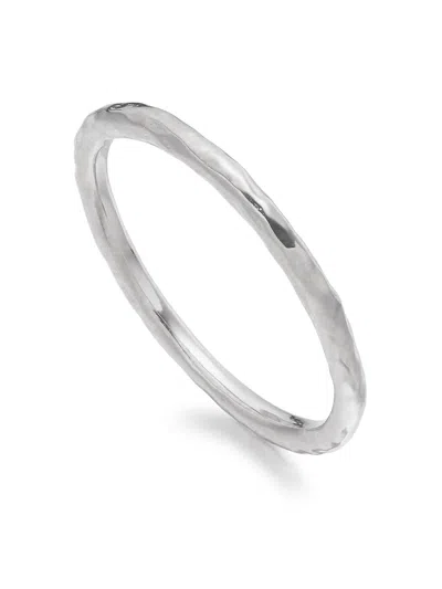 Monica Vinader Siren Hammered Ring In Silver