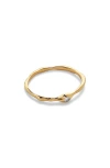 Monica Vinader Gold Siren Diamond Stacking Ring Lab Grown Diamond In 18k Gold Vermeil