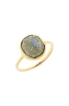 Monica Vinader Siren Labradorite Stacking Ring In Gold