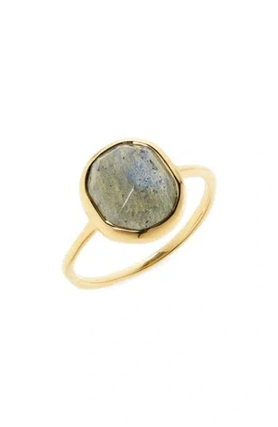 Monica Vinader Siren Labradorite Stacking Ring In Gold