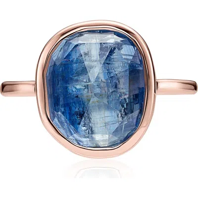 Monica Vinader Siren Medium Stacking Ring In Blue