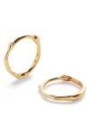 Monica Vinader Gold Siren Mini Huggie Earrings In 14k Solid Gold