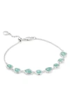 Monica Vinader Siren Mini Nugget Cluster Bracelet In Silver/amazonite