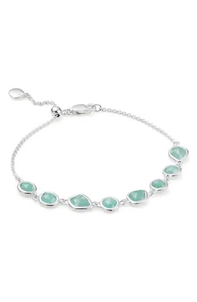 Monica Vinader Siren Mini Nugget Cluster Bracelet In Silver/amazonite