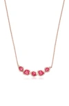 Monica Vinader Mini Nugget Cluster 18ct Rose-gold Vermeil And Pink Quartz Necklace