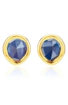 Monica Vinader Gold Siren Mini Stud Earrings Kyanite In Gold/kyanite