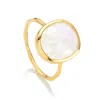 Monica Vinader Siren Moonstone Medium Stacking Ring, Gold Vermeil On Silver