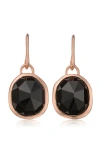 Monica Vinader Siren Semiprecious Stone Drop Earrings In Black Onyx/rose Gold