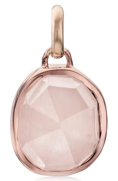 Monica Vinader Siren Semiprecious Stone Pendant Charm In Rose Gold/rose Quartz