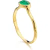 Monica Vinader Siren Small Semiprecious Stone Stacking Ring In Green Onyx/yellow Gold
