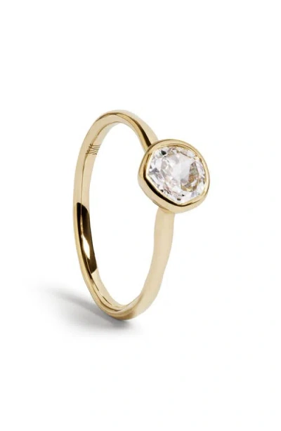 Monica Vinader Siren Solitaire Diamond Ring In Gold