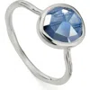 Monica Vinader Siren Stacking Ring In Silver/kyanite