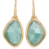 Monica Vinader Womens Blue Odyssey 18ct Yellow-gold Vermeil And Aquamarine Drop Earrings In 18k Gold Vermeil