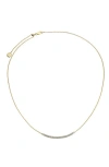 Monica Vinader Skinny Curve Diamond Necklace In Brown