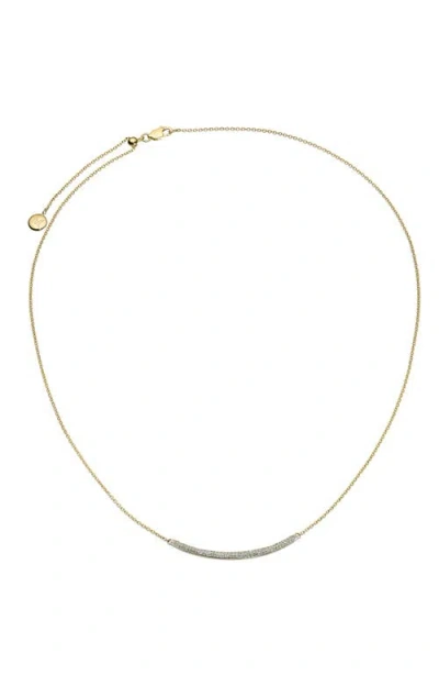 Monica Vinader Skinny Curve Diamond Necklace In Brown
