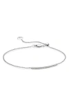 Monica Vinader Skinny Diamond Bracelet In Silver/diamond