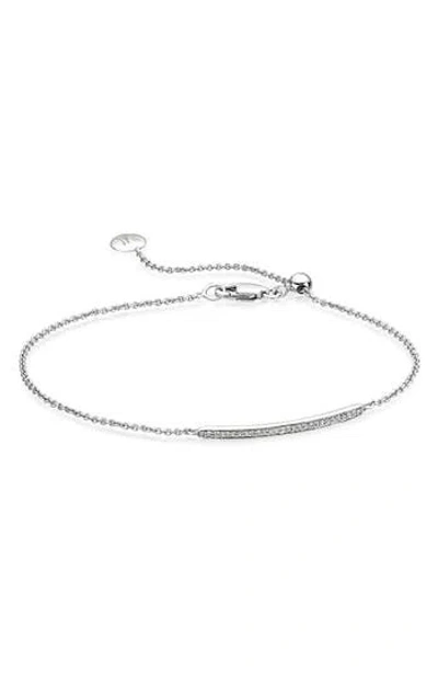 Monica Vinader Skinny Diamond Bracelet In Metallic