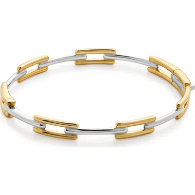 Monica Vinader Slim Signature Link Bangle In Gold