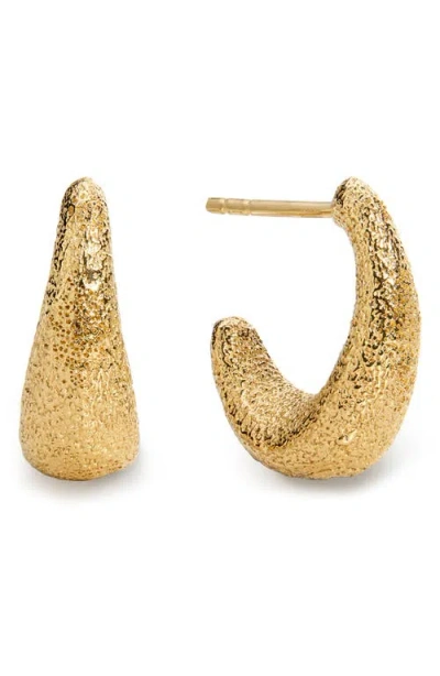 Monica Vinader Womens Antica Textured Small 18ct Yellow Gold Vermeil Hoop Earrings