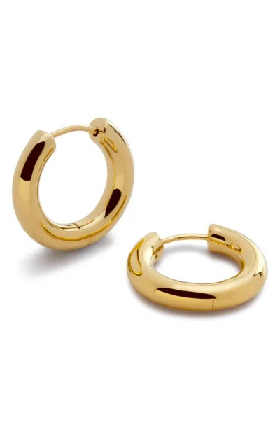 Monica Vinader Small Essential Tube Hoop Earrings In 18ct Gold Vermeil