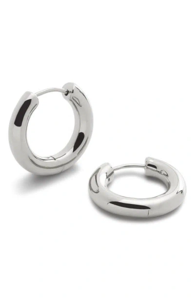 Monica Vinader Small Essential Tube Hoop Earrings In Sterling Silver