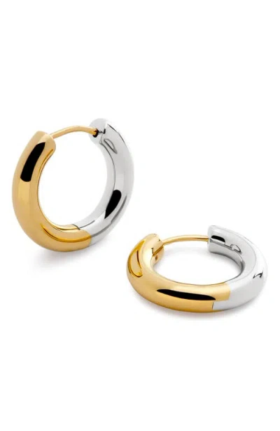 Monica Vinader Small Essential Tube Huggie Hoop Earrings In Gold