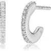 Monica Vinader Small Fiji Diamond Hoop Earrings In Silver