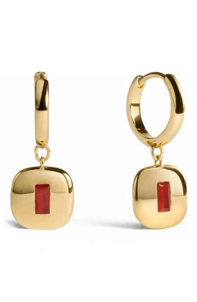Monica Vinader Small Gemdrop Hoop Earrings In Gold