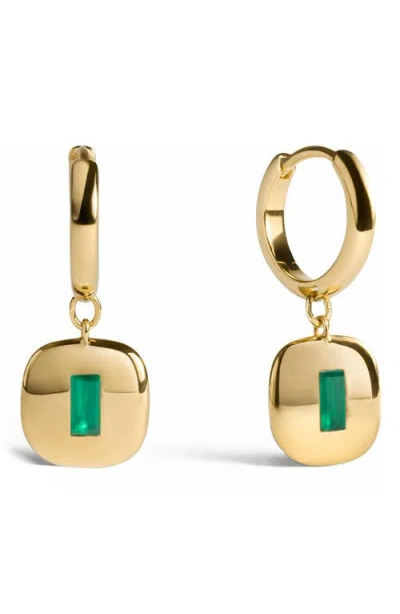 Monica Vinader Small Gemdrop Hoop Earrings In Gold