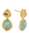 Monica Vinader Small Gold Vermeil And Aquamarine Odyssey Drop Earrings In Gold