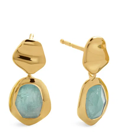 Monica Vinader Small Gold Vermeil And Aquamarine Odyssey Drop Earrings