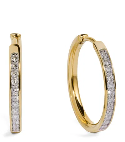 Monica Vinader Small Gold Vermeil And Diamond Hoop Earrings