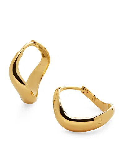 Monica Vinader Small Gold Vermeil Swirl Hoop Earrings