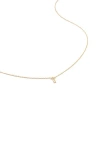 Monica Vinader Small Initial Pendant Necklace In 14kt Solid Gold - T