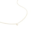 Monica Vinader Small Initial Pendant Necklace In 14kt Solid Gold - V